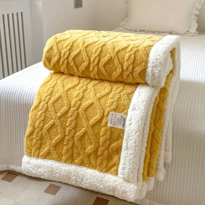 Diamond-knit Sherpa-teppe