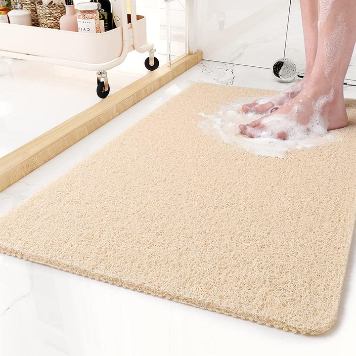 Non-slip PVC bathroom mat with soft foot massage surface