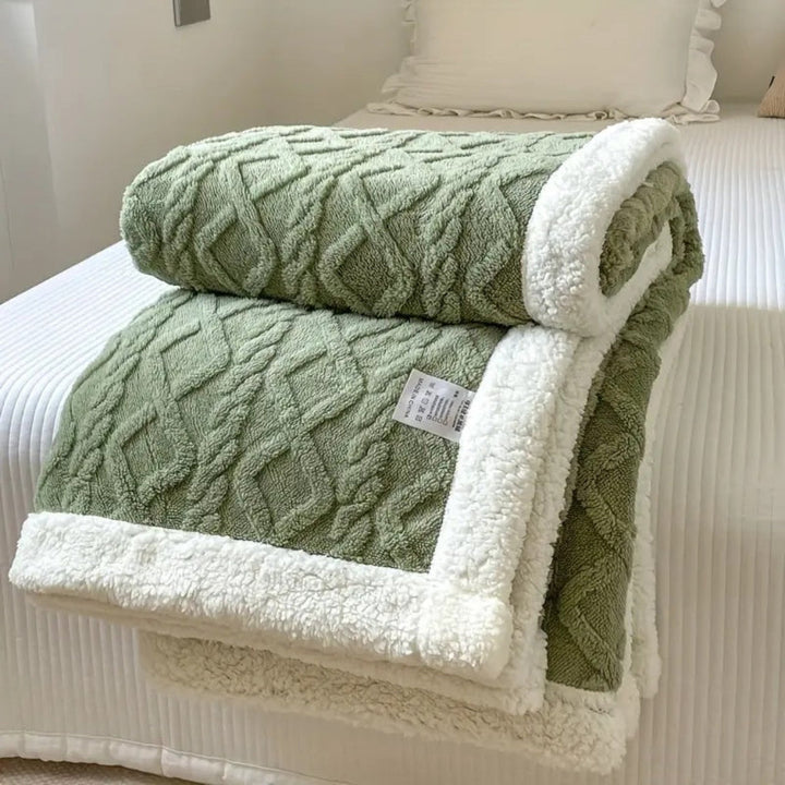 Diamond-knit Sherpa-teppe