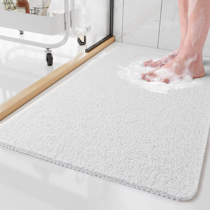 Non-slip PVC bathroom mat with soft foot massage surface