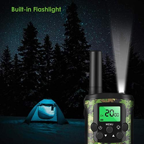 Walkie Talkie for Barn | 22 Kanaler | 5 km Rekkevidde | Grønn Camo