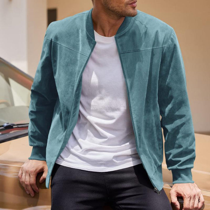 Retro suede leather jacket for men