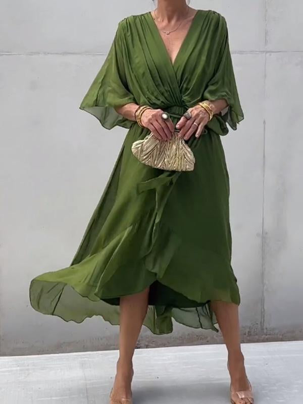 Elegant V-Hals Kjole