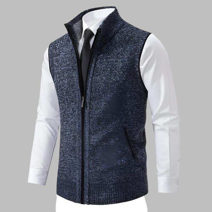 Men's knitted sweater vest with zipper