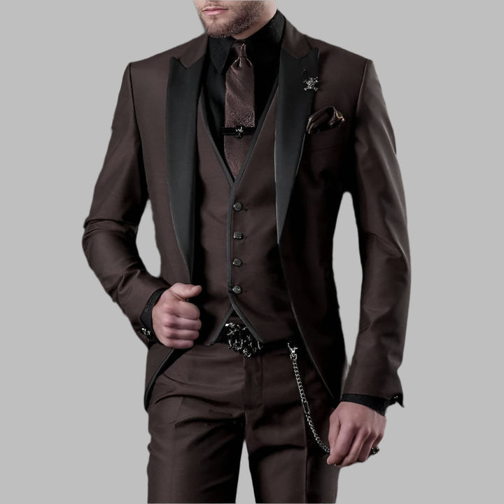 Three-piece linen suit for men