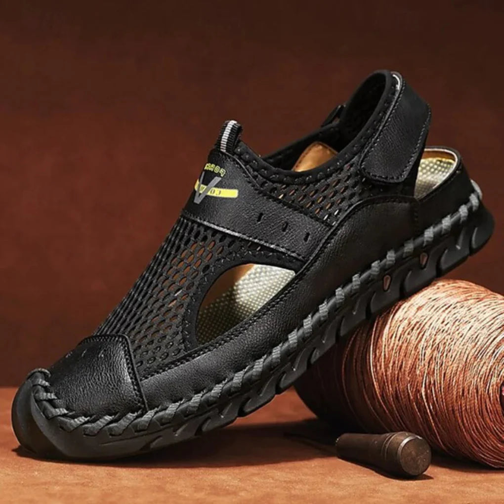 Orthopedic men's sandals with mesh