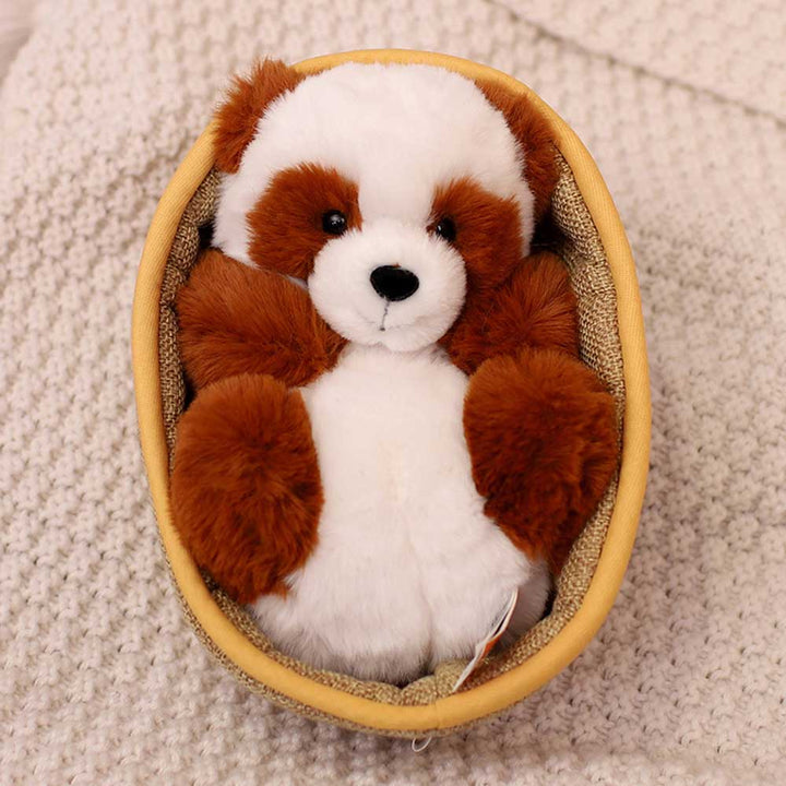 Panda-kosedyr med avtakbar kurv – Myk fylling & dekorativt – 20 cm