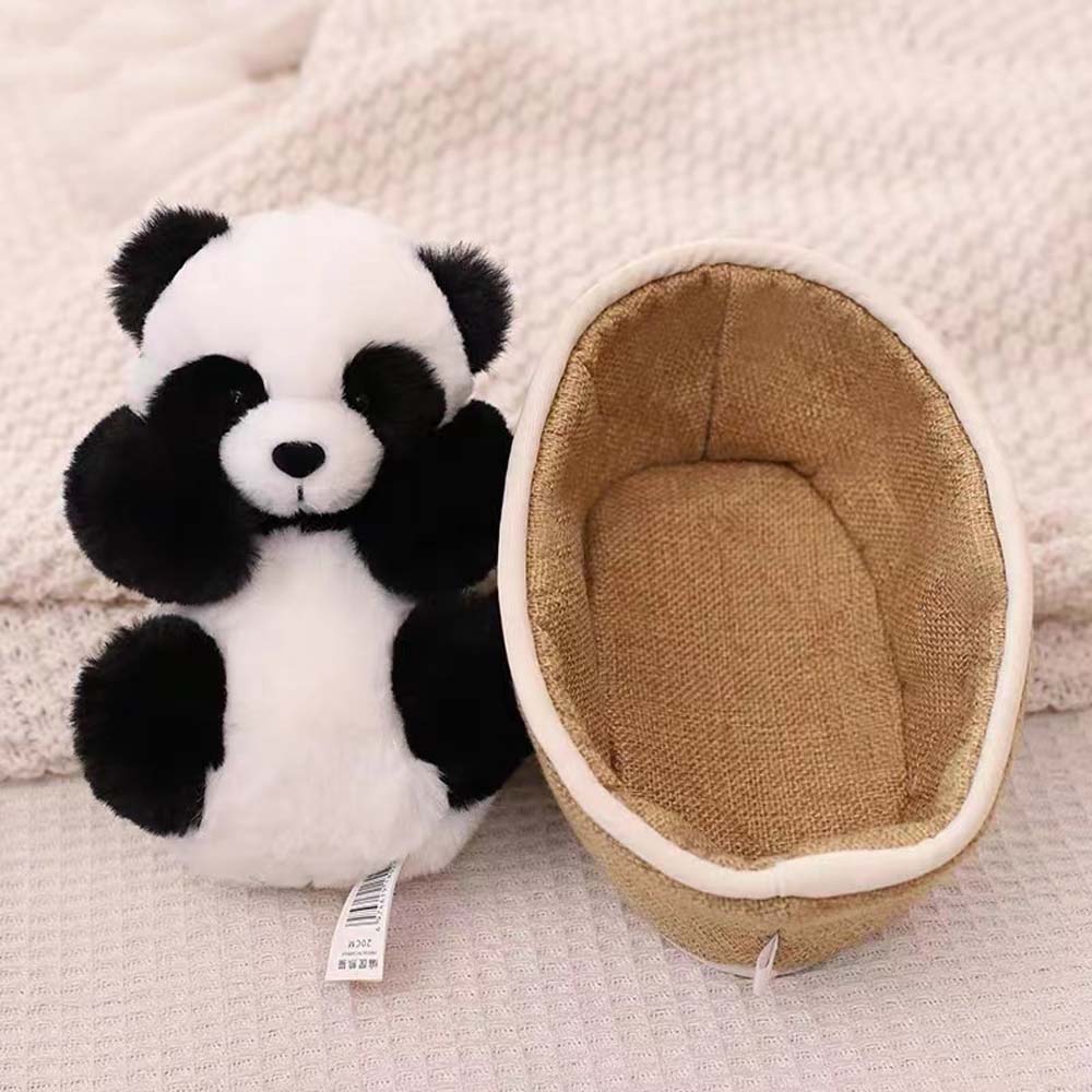 Panda-kosedyr med avtakbar kurv – Myk fylling & dekorativt – 20 cm
