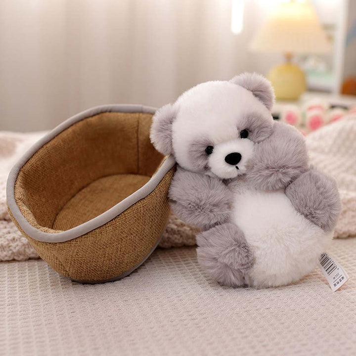 Panda-kosedyr med avtakbar kurv – Myk fylling & dekorativt – 20 cm