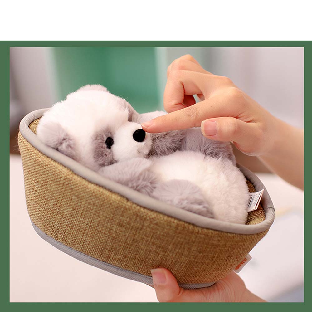 Panda-kosedyr med avtakbar kurv – Myk fylling & dekorativt – 20 cm