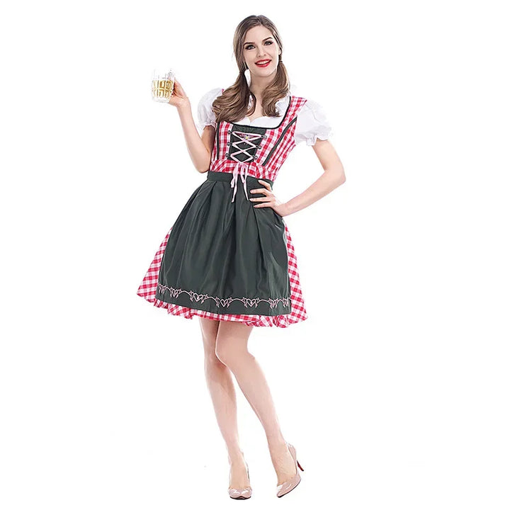 Klassisk dirndlkjole-sett for damer til Oktoberfest – tradisjonell polyester