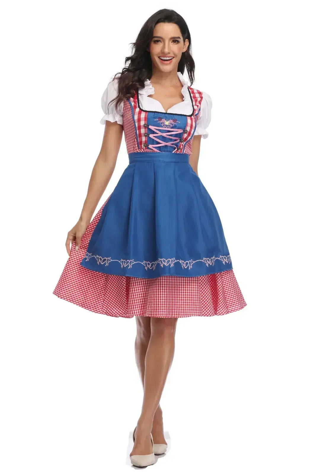 Klassisk dirndlkjole-sett for damer til Oktoberfest – tradisjonell polyester