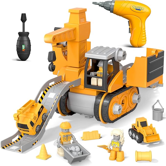 LittleBuilder Lekesett - Lastebil, Gravemaskin & Kran