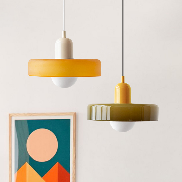 Fargerik Taklampe | Bauhaus-stil | Kunstnerisk Design