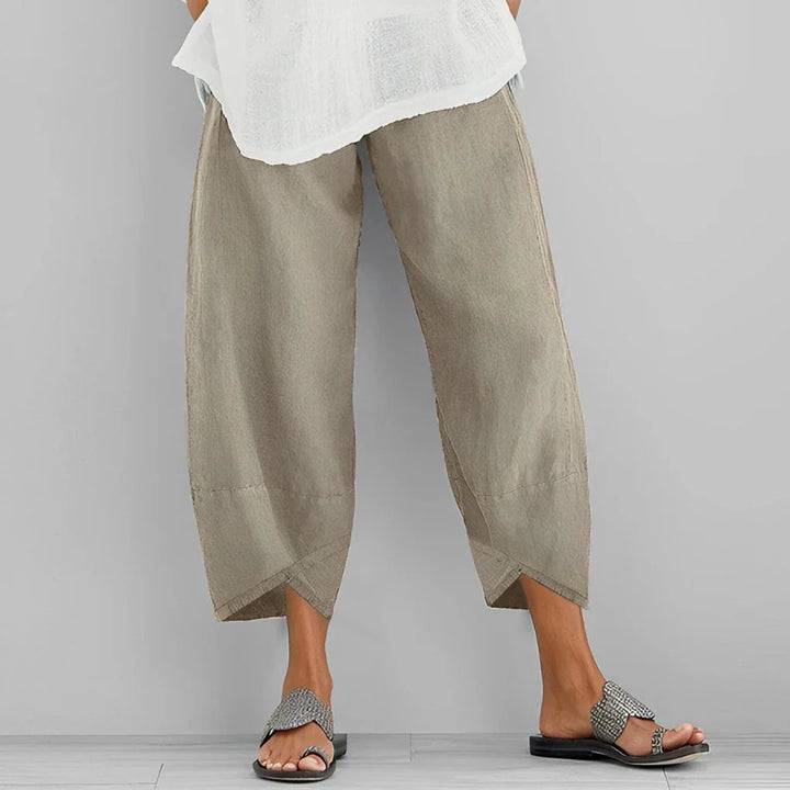 Elegant satin pants with wide legs