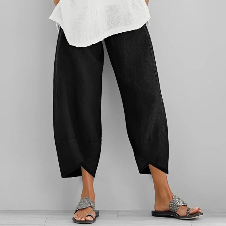 Elegant satin pants with wide legs