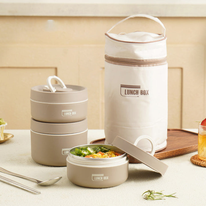 Isolert Flerlags Lunsjboks med GRATIS Bæreveske - ThermoBox