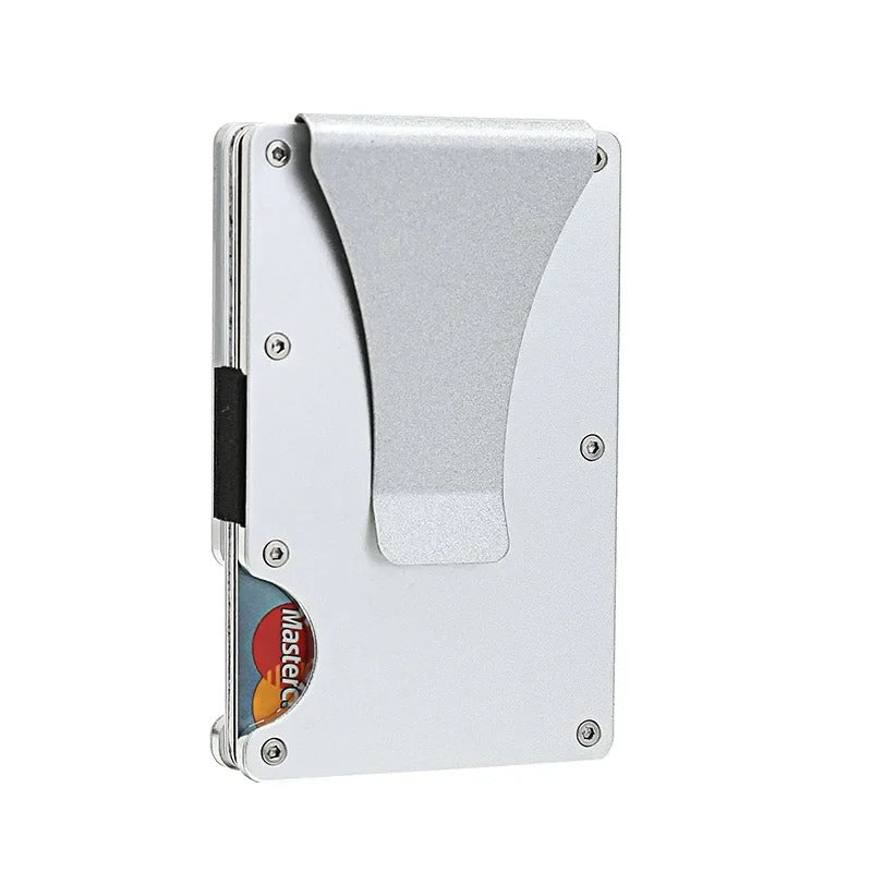 Slank RFID-lommebok i titan for kort