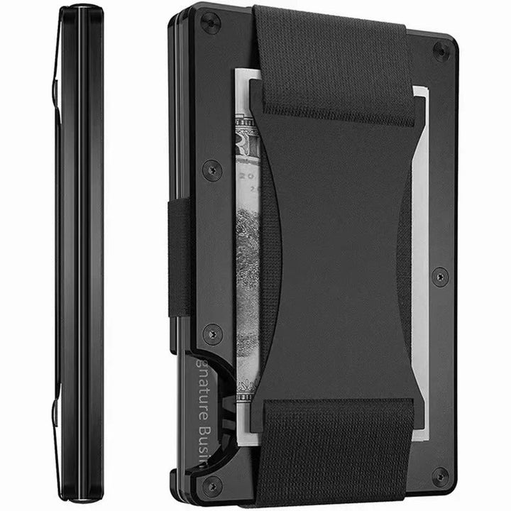 Slank RFID-lommebok i titan for kort
