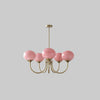 Modern pink and gold chandelier ceiling lamp