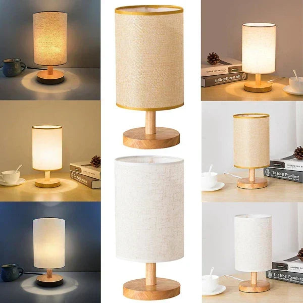 Moderne Trelampe til Nattbord | Dimbar & Fjernkontroll