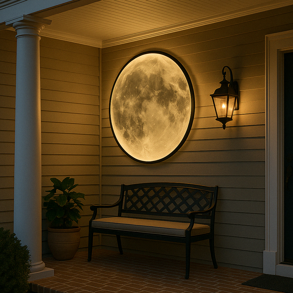 Lunara Moon Wall Light viser realistiske kraterdetaljer og et mykt LED-lys