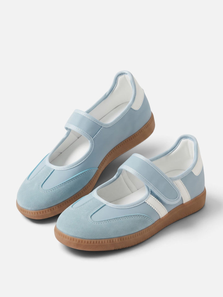 Sneakers i Mary Jane-stil med kontraststriper til dame