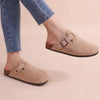 Orthopedic slippers in suede leather for women