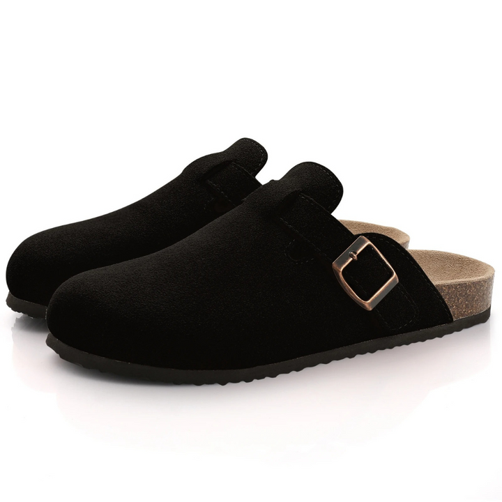 Orthopedic moccasin sandals with cork sole for women