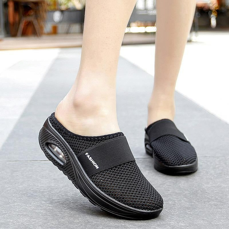 Orthopedic slip-on shoes with air cushion for women