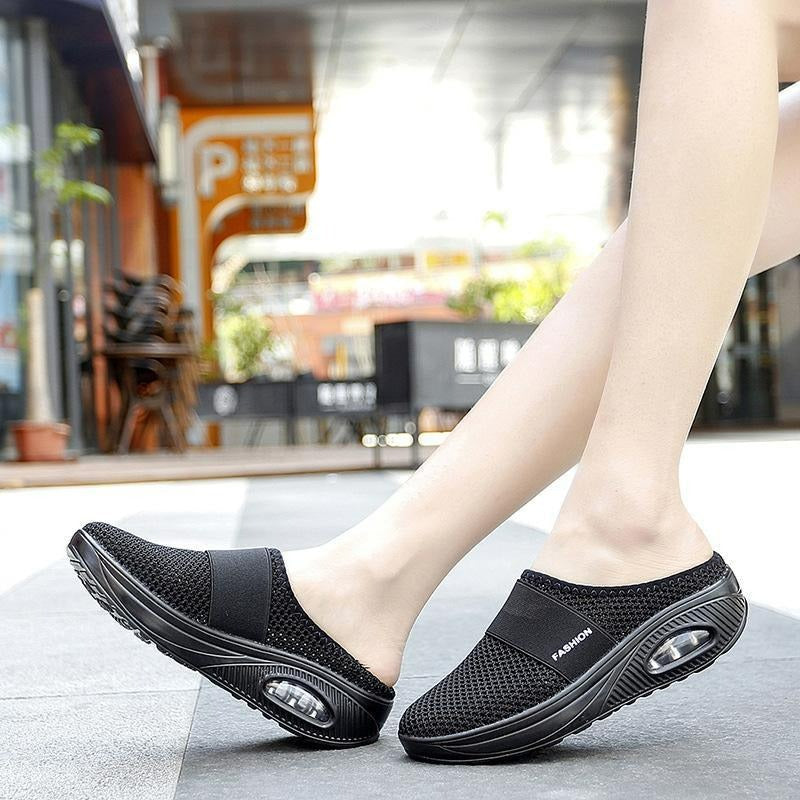Orthopedic slip-on shoes with air cushion for women