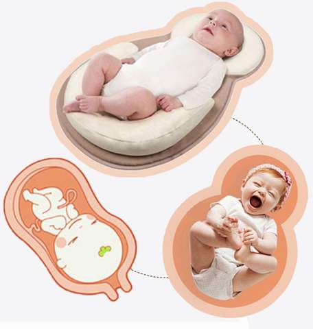 Ergonomisk bærbar babyseng med hodestøtte mot flatt hode – Schlafcocon