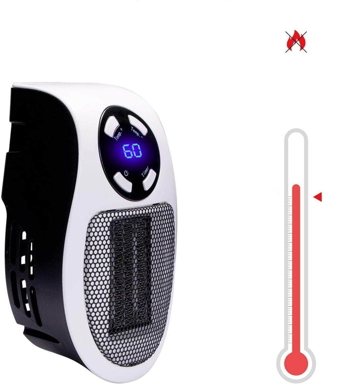 Bærbar varmer 500 W med termostat 15–32 °C