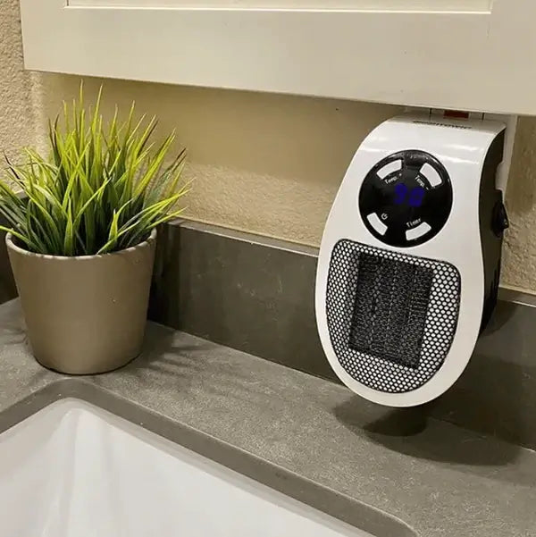 Stillegående varmeovn 500 W med timer og LED-display