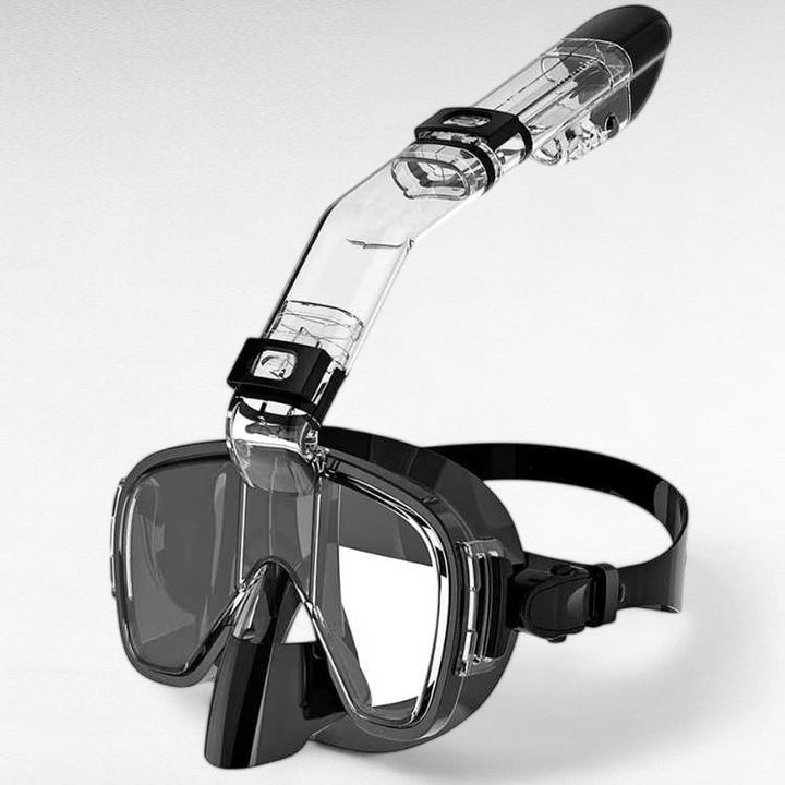 Sammenleggbar helmaske for snorkling, 180° sikt