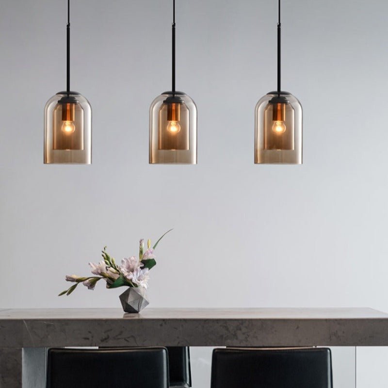 Elegant lysekrone i dobbelt glass - AuraGlas