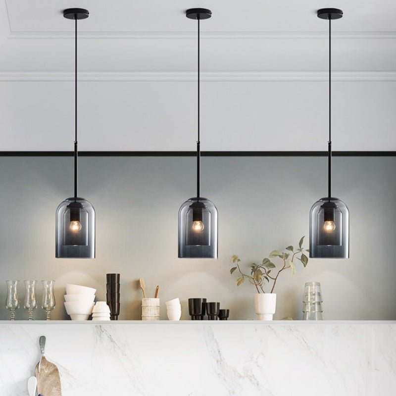 Elegant lysekrone i dobbelt glass - AuraGlas