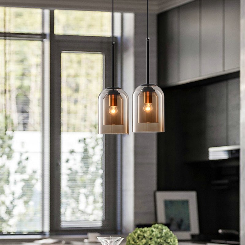Elegant lysekrone i dobbelt glass - AuraGlas