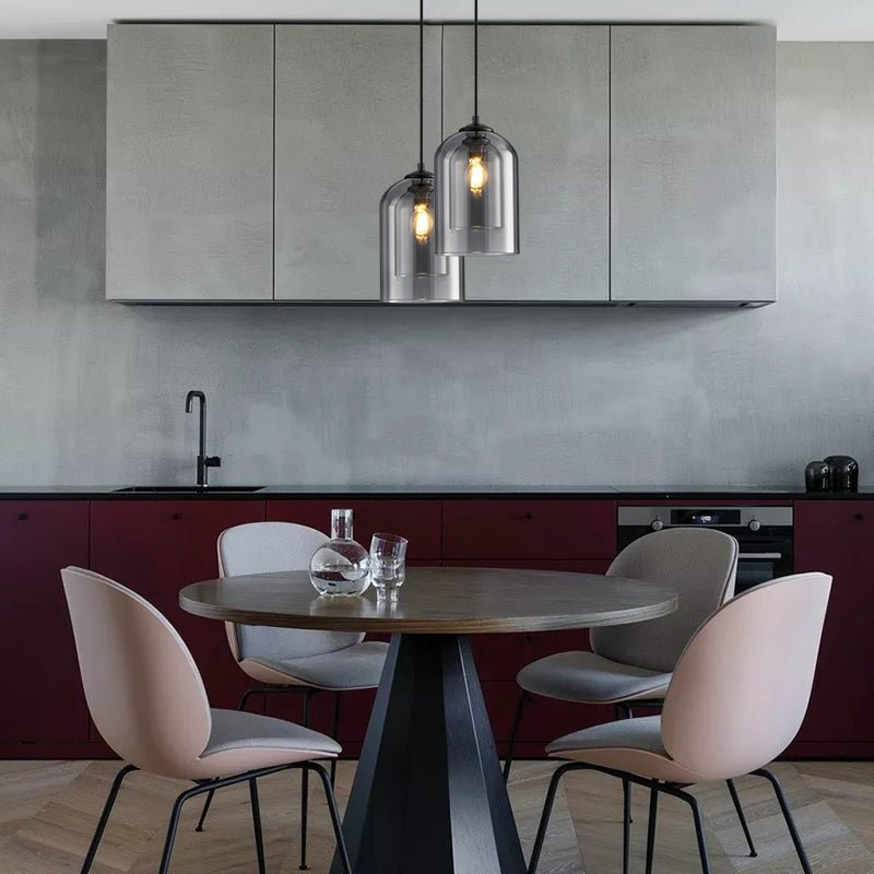 Elegant lysekrone i dobbelt glass - AuraGlas
