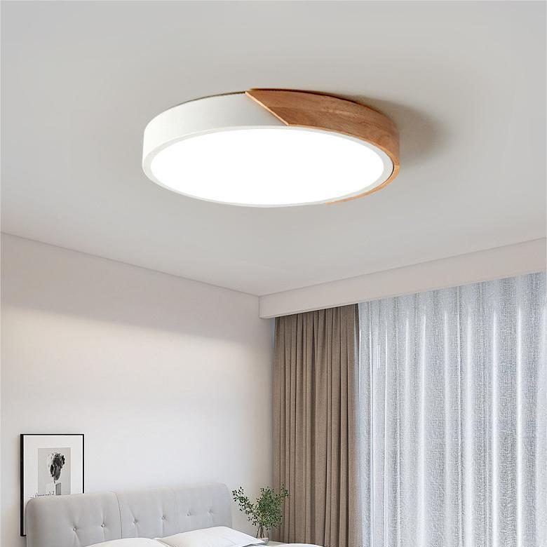 Rund Nordic Macaron-taklampe i tre