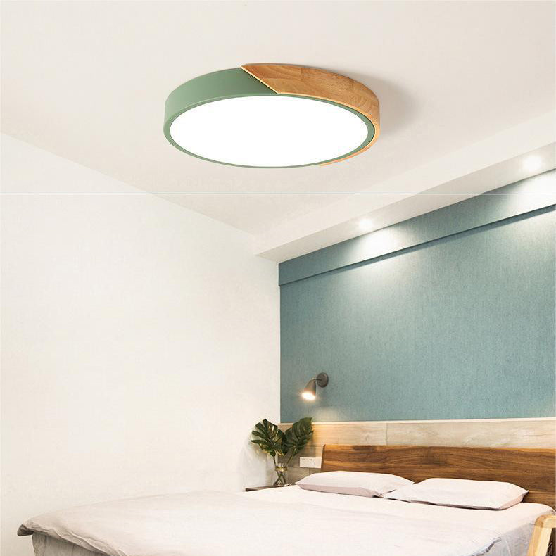 Rund Nordic Macaron-taklampe i tre