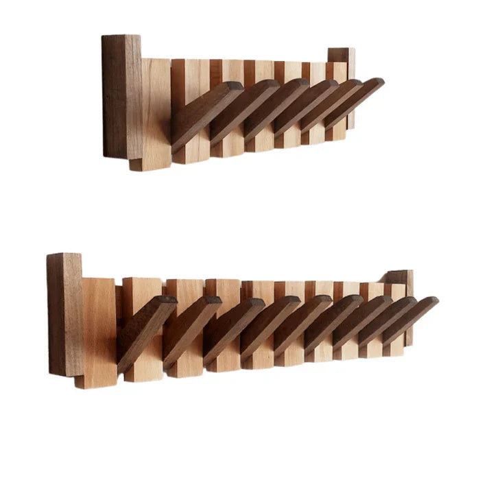 Sustainable wooden coat rack in piano silence