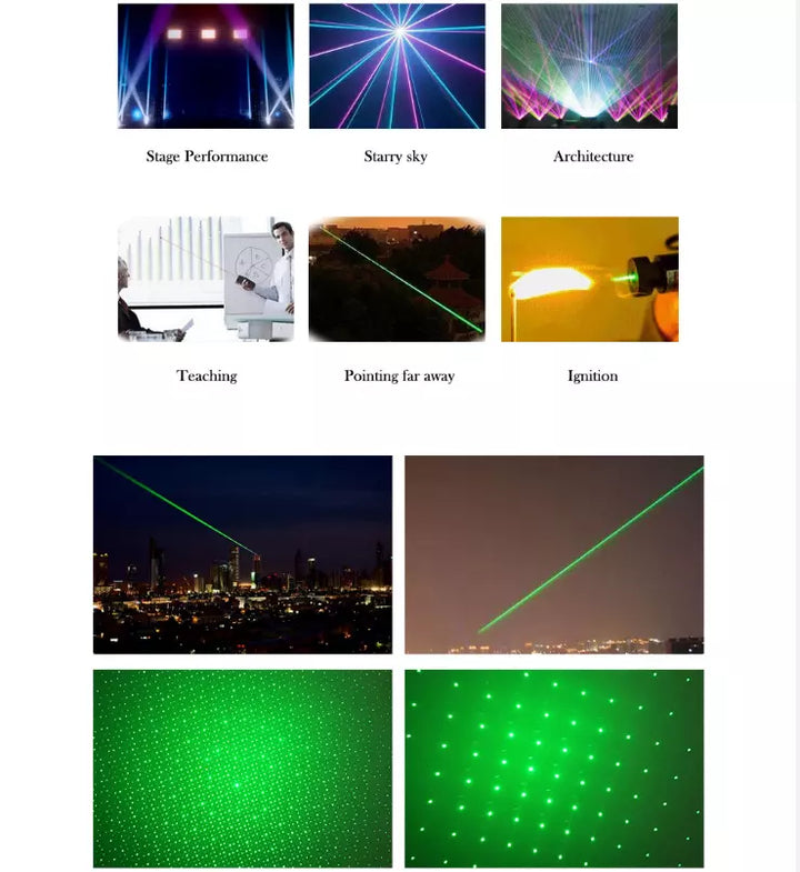 Oppladbar grønn laserpeker med lang rekkevidde og høy presisjon