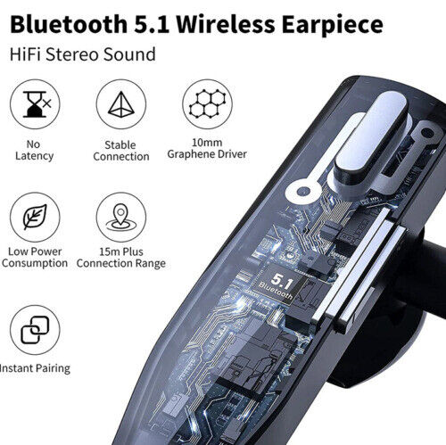 Trucker Dual Mic Bluetooth 5.1 Trådløst Headset med Støyreduksjon