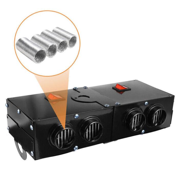 Kraftig 500W bilvarmer med to separate brytere