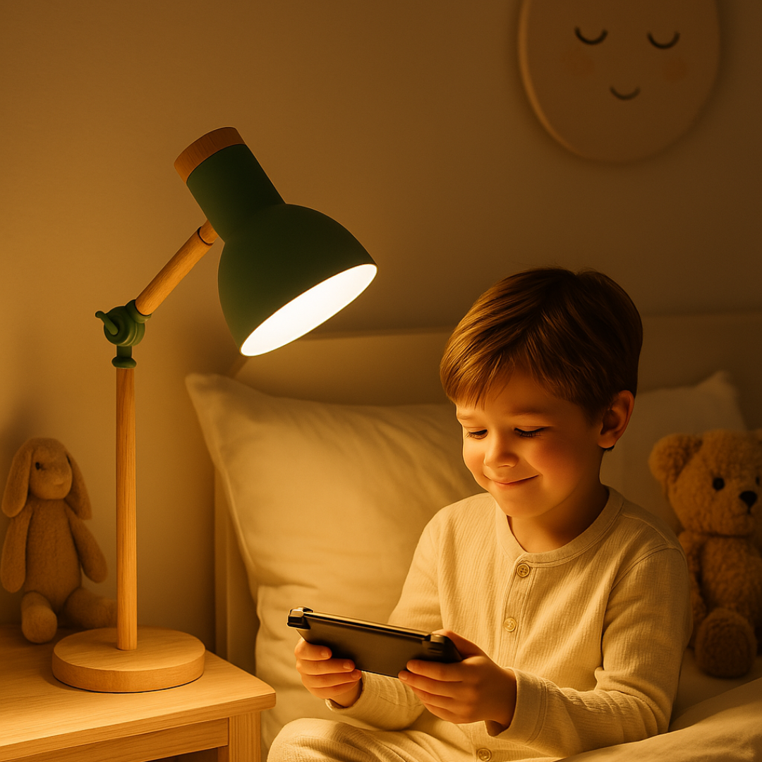 Skandinavisk bordlampe i tre | Minimalistisk design