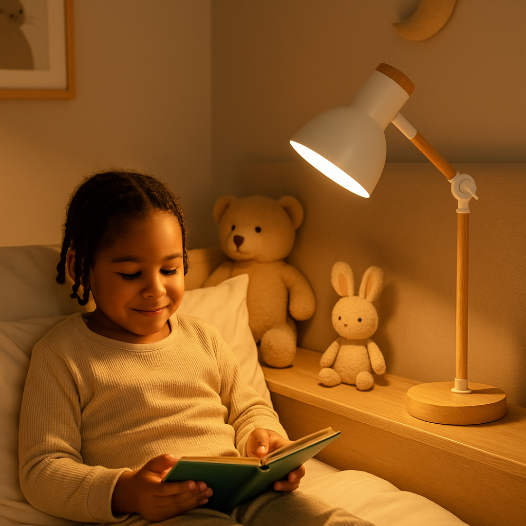 Skandinavisk bordlampe i tre | Minimalistisk design