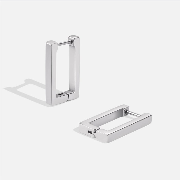 Elegante rektangulære sølvøredobber