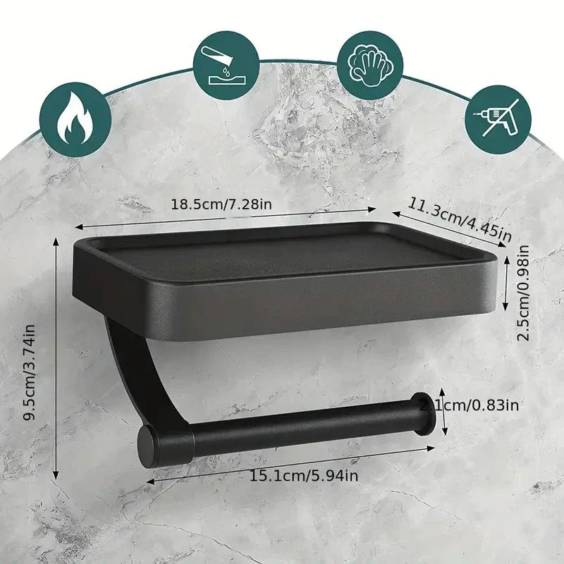 Toalettpapirholder med Hylle – Stalux