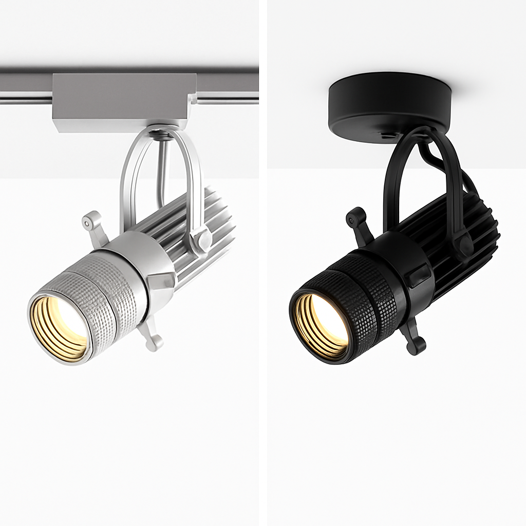 Dreibar LED-spot med justerbar åpning